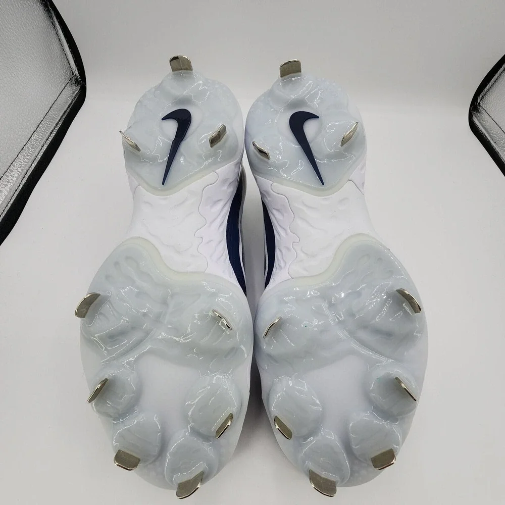 Nike Alpha Huarache Elite 4 Low‎ Baseball Cleats Mens 8 D2745-103 White Blue NEW